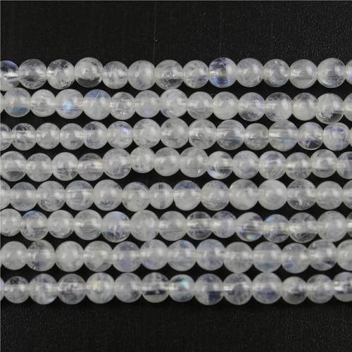 MJDCB 225pcs Natural Small Stone Beads 3mm Blue Moonstone Round Smooth Loose Gemstone Bead for Jewelry Making Bracelets Earrings Necklaces Accessories - color: Blue Moonstone