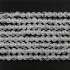 MJDCB 225pcs Natural Small Stone Beads 3mm Blue Moonstone Round Smooth Loose Gemstone Bead for Jewelry Making Bracelets Earrings Necklaces Accessories - color: Blue Moonstone