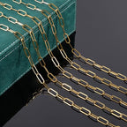 UMAOKANG 6.6 Feet Paperclip Chain for Jewelry Making Gold Plated Stainless Steel Bulk Chain on Spool - color: Paperclip Gold