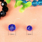 Jmassyang 200 Pieces 6mm Faceted Round Crystal Glass Beads Spacer Beads for Jewelry Making, Bracelets Necklaces Earrings Wind Chimes Suncatchers(Blue) - color: Blue, size: 6mm