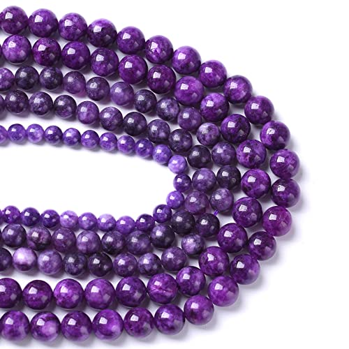 8MM 45PCS Natural Purple Charoite Jade Quartz Crystal Beads for Jewelry Making DIY Bracelet 1 Strand - color: Charoite Jade, size: 8mm