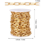 33FT Gold Paperclip Chain Roll 5.5MM Gold Plated Aluminum Paperclip Link Chains Spool Bulk for Jewelry Making - color: gold, size: 5.5MM