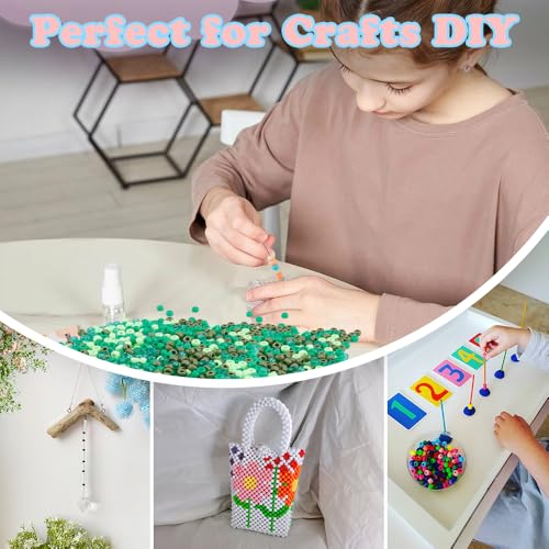 1100Pcs Pony Beads,Beads for Jewelry Making,Friendship Bracelet Bead,Craft Bead for Friendship Necklace Bracelets Making Hair - color: greens beads