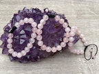 GAF TREASURES Grade A ++ Gemstone Round Bead Adjustable Bracelet 10mm, Genuine Crystal Bead Bracelet, Gift for Men & Women - color: Rose Quartz