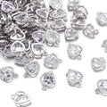 Beadthoven 100pcs Cubic Zirconia Alloy Charms Heart Shaped Platinum Pendants for Jewelry Making Choker Tiny Dangle Accessories - color: Platinum-Heart