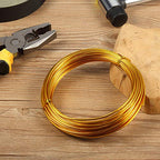 TecUnite 15 Gauge 32.8 Feet Aluminum Wire, Bendable Metal Craft Wire 1.5 mm Thickness Gold Wires for Making Dolls Skeleton DIY Crafts Floral Making Sculpting Wreath Wrapping Beading