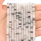 150PCs Natural Iceberg Jade Spacer Beads, Loose Semi Precious Flat Round Gemstone Heishi Disc Stone Beads for Beading Jewelry Making 4mm*2mm 38cm - color: Iceberg Jade, size: 4MM*2MM