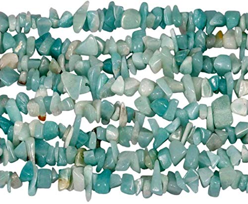 Genuine Amazonite Chip Beads 5-8mm Irregular Shaped Tumbled Stone Chips for Jewelry Making 1 Strand 32" - color: Amazonite