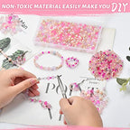 1000pcs 4/6/8mm Rondelle Glass Beads for Jewelry Making,Electroplate Round Shaped Crystal Spacer Beads Assorments for Bracelet Necklaces DIY Pink - color: Pink