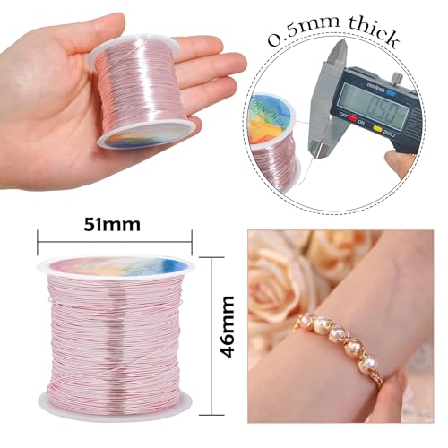 203 Feet Tarnish Resistant Copper Wires 24 Gauge Jewelry Craft Wires Beading Wire for Jewelry Making, Wire Wrapping and Crafting(Rose Gold) - color: Rose Gold, size: 24 Gauge