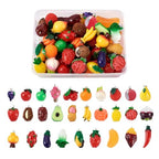 Cheriswelry Cup Cake Resin Pendants Lovely Food Sweet Dessert Dangle Charms Links Hanging Ornament with Metal Loop Fruit Pendants for Key Chains Bracelet Necklace Jewelry Making - color: Mixed Color Fruit
