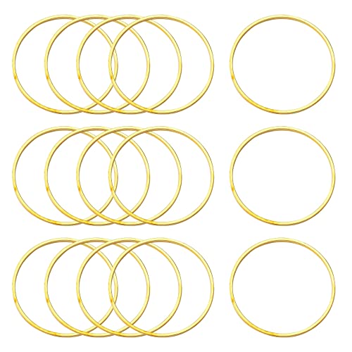 FASHEWELRY 50Pcs Brass Round Linking Rings Charms 25mm Golden Open Bezel Charms Connectors for Dangle Beading Hoop Jewelry Making - color: Golden, size: 25mm