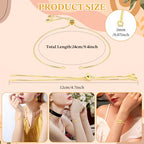 4pcs Adjustable Slider Bracelet for Jewelry Making, Bracelet Extender Chains with Rhinestones Ends Slider Extender Chains for Women DIY Bracelets Jewelry Craft Supplies(18K Gold)