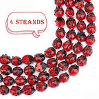 OLYCRAFT 80PCS Lampwork Beads Handmade Red Ladybug Lampwork Beads Insect Shape Handmade Bead Loose Spacer Bead for Bracket Earrings Necklace Jewelry Making - color: Ladybug