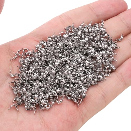 304 Stainless Steel End Caps 2.5x5mm 600pcs Knot Covers for Jewelry DIY Making and Repairing - color: End Caps, size: 2.5x5mm