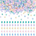 Beadthoven 405Pcs 4mm Bicone Glass Beads Mixed Pastel Crystal Glass Seed Beads Rainbow Plated Transparent Small Mini Pony Loose Spacers for Bracelets Jewelry Making Necklace DIY Crafts Supplies - color: Mixed Pastel