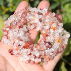 400pcs Natural Chip Stone Beads for Jewelry Making Red Hematoid 5-8mm Irregular Gemstones Healing Crystal Loose Rocks Bead Hole Drilled for Ring Earrings Necklace Bracelet Making DIY Art Crafts - color: Red Hematoid (2 Strands-62")
