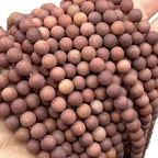 ABCGEMS Velvet-Matte-Finished African Blood Jasper Beads (Enhance The Stone's Inherent Texture and Nature Hues with a Non-Glare Aesthetic) Smooth Round 8mm (Non-Shiny) - color: Blood Jasper (From Africa)