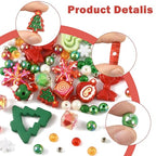 100Pcs Christmas Acrylic Beads for Jewelry Making, 19 Styles Xmas Tree Snowflake Bowknot Heart Santa Claus Loose Spacer Beads for Bracelets Necklaces Earrings Making and Crafting - color: Xmas- 100 pcs