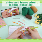 Kogyxe Beginners Crochet Kit, Hanging Potted Plants Knitting Starter Pack, Amigurumi Crochet Starter Kits w Step-by-Step Video Tutorials for Beginners Decoration, Plants Family (40%+ Yarn) - size: Spiral yellow flower