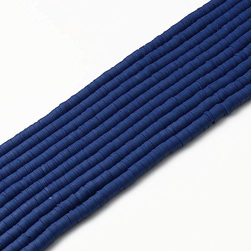 3600 pcs Royal Blue Clay Beads for Bracelets Making, 10 Strands Flat Round Polymer Clay Disc 6mm Spacer Heishi Beads for Jewelry Making Earring Necklace - color: Navy Blue