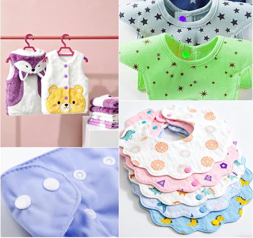 T5 Plastic Snaps, Lemonfiter 400 Sets Snap Button Kit with Snap Pliers Set, 20 Colors No-Sew Snaps for Sewing, Clothing Diapers Bibs Rain Coat Crafting - style: 20 Foam Color 400 Sets