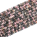 150PCS 2x4mm Natural Black Lace Rhodonite Rondelle Beads Abacus Disk Stone Beads Round Loose Spacer Gemstone Beads for DIY Bracelet Necklace Jewelry Making - color: Black Lace Rhodonite, size: 2x4mm Abacus Disk
