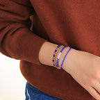 KELITCH Adjustable turquoise bead bracelet single color knitting friendship bracelet fashion jewelry daily wear gift (28 color selection) - color: Blue 04K