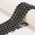 100pcs Natural Stone Beads 8mm Black Hematite Round Genuine Real Stone Beading Loose Gemstone Hole Size 1mm DIY Charm Smooth Beads for Bracelets Necklaces Earrings Jewelry Making Crafts - color: Black Hematite