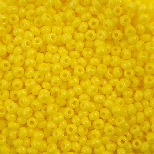 John Bead Czech Glass Seed Beads 11/0 Terra Intensive Yellow, 23 Grams of DIY Jewelry Making Beads Preciosa (Jablonex) - color: Yellow