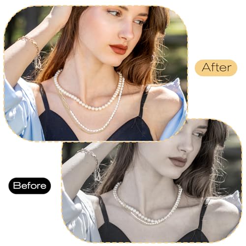 6 Pcs Gold Necklace Extenders for Women Non Tarnish Gold Bracelet Chain Extenders Set, Extensions 2 Inch, 4 Inch Bracelet Anklet Extender