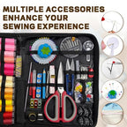 197PCS Sewing Kit for Adults, 43 XL Thread Spool, Beginners with Advanced Large Sewing Sets, Suitable for Travelers, Adults, Children, Beginners, Emergency Items, DIY and Family Sewing Kit - color: Color A
