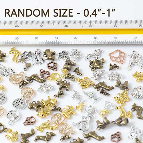 stino 100 Gram Metal Charms for Jewelry Making, Silver & Gold Plated, Bulk Pack for Bracelets, Necklaces, Crafts - color: Dog Mixed Color