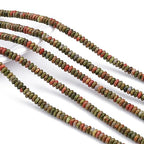 BEADIA Natural Unakite Spacer Beads Caps Rondelle Disk Loose Beads for Beading Jewelry Making 4mmx2mm 38cm - color: Unakite, size: Rondelle Disk 4mm x 2mm