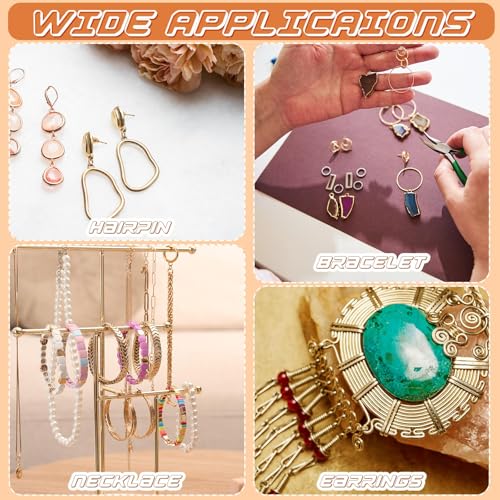Mixweer 15 Pcs 5 Size Copper Wire 18 20 22 26 32 Gauge Tarnish Resistant Jewelry Wire for Jewelry Making 121 Yard Metal Beading Crafting (Gold) - color: Gold
