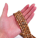 BEADIA Natural Brown Picture Jasper Spacer Beads Caps Loose Semi Gemstone for Beading Jewelry Making 6mmx3mm 38cm - color: Brown Picture Jasper, size: Round 6mm x 3mm