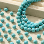 8mm Blue Turquoise Beads 190pcs Natural Stone Bead Gemstone Round Loose Beads for DIY Crafts Bracelet Necklace Earrings Jewelry Making(Blue) - color: blue