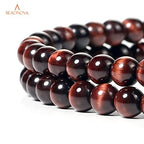 BEADNOVA 6mm Red Tiger Eye Gemstone Round Loose Beads for Jewelry Making (62-64pcs) - color: 07) Red Tiger Eye Round Beads, size: 6mm
