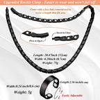 Magnetic Necklace - Titanium Necklace for Men Women Stainless Steel Ultra Strength Magnets - with Adjustable Sizing Tool and Present Box - color: Black