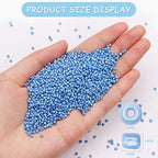 Size 2 mm 11/0 Glass Seed Beads, 10100 Pcs Small Mini Spacer Loose Pony Beads for Jewelry Making and DIY Crafts (Light Blue) - color: Light Blue, size: Small