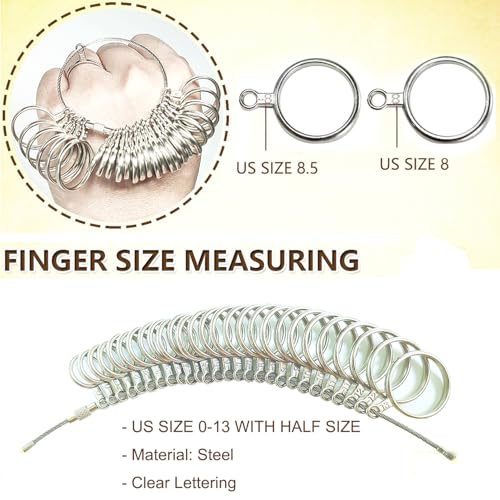 Ring Sizer Measuring Tool Metal Ring Mandrel and Mallet for Ring Making Ring Size Measurer Ring Shaper to Fix Bent Rings Jewelry Sizing Reshaper Repair Kit with Hammer (12-Ring Sizer Tool) - color: 12-RING SIZER TOOL