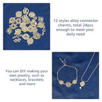 SUPERFINDINGS Baroque Style Links Connectors Gold Double Hole Pendant Connector Flower Flat Round Chinese Knot Connector Charms for DIY Jewelry Making - size: 17-25x9-17mm