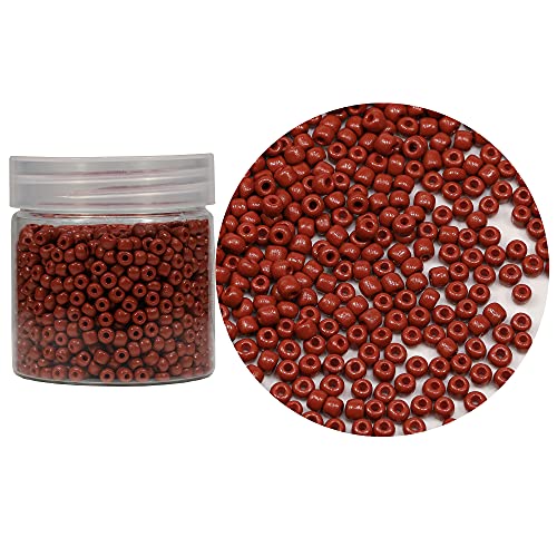 Bala&Fillic Coffee Color 4mm Glass Seed Beads About 1400pcs in Box 6/0 Glass Craft Seed Beads for Jewelry Making (Coffee -Size 4mm) - color: Coffee, size: 4mm