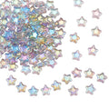UR URLIFEHALL 100 Pcs Spray Painted Glass Star Beads Clear AB Plated Drilled Glass Beads for Earring Bracelet Necklace Jewelry Making - color: 100pcs-8x8.5x4mm-clear AB star glass beads