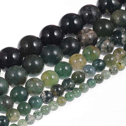Natural Stone Beads 2mm Aquatic Agate Gemstone Round Loose Beads Crystal Energy Stone Healing Power for Jewelry Making DIY,1 Strand 15" - color: Aquatic Agate, size: 2MM