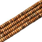 2x4mm 150pcs Natural Brown Picture Jasper Rondelle Stone Beads Semi-Precious Disk Loose Gemstones Bead for DIY Jewelry Making - color: Brown Picture Jasper