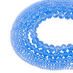 6 Strands Transparent Faceted Glass Beads 3/4/6/8mm Crystal Rondelle Glass Loose Spacer Beads for DIY Bracelet Necklace Wristband Keychain Jewelry Craft Making 2.3~8x2~6mm, Blue - color: 3/4/6/8mm-Blue