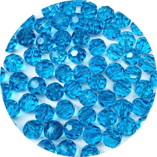 40pcs 12mm Faceted Crystal Glass Beads Round Spacer Beads for Jewelry Making DIY Craft Making Necklace Bracelet Earring Wind Chimes Suncatchers Ornament(506-Aquamarine) - color: 506-Aquamarine, size: 12MM