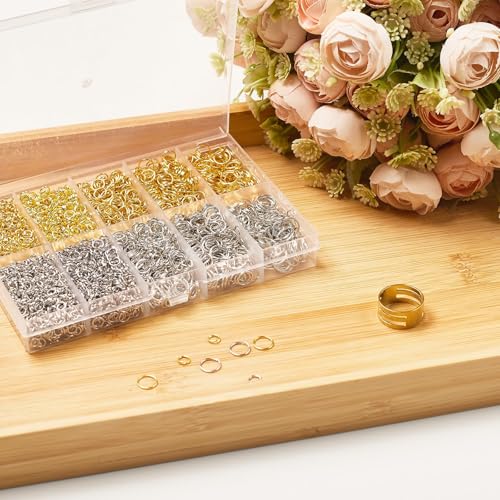 Jump Rings for Jewelry Making Supplies - 4600Pcs Silver and Gold with Open Close Tools - Assorted Sizes for Necklace Repair and Craft Projects Keychains DIY