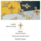Zirconia Crystal Rhinestone Cross Charms for Jewelry Making Bracelet Necklace Choke Earring Pendant Key Chain Craft Supplies DIY Accessories - color: B_10Pcs